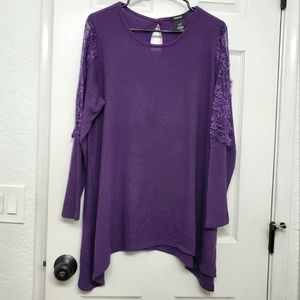 Purple Lightweight Eyelash Lace Sweater